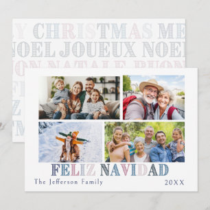 Carte de Noël avec quatre photos Feliz Navidad