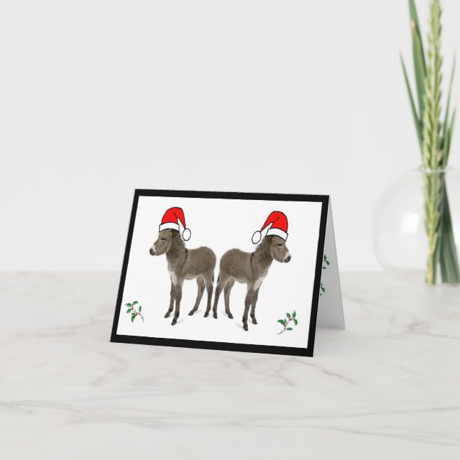 Carte de Noël avec saint et âne (Devant)
