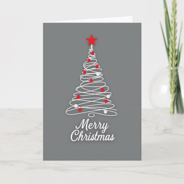Carte de Noël avec Sapin Moderne (Devant)