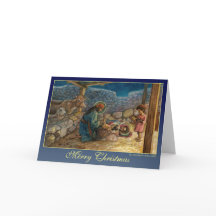 Carte de Noël avec scène de la Nativité