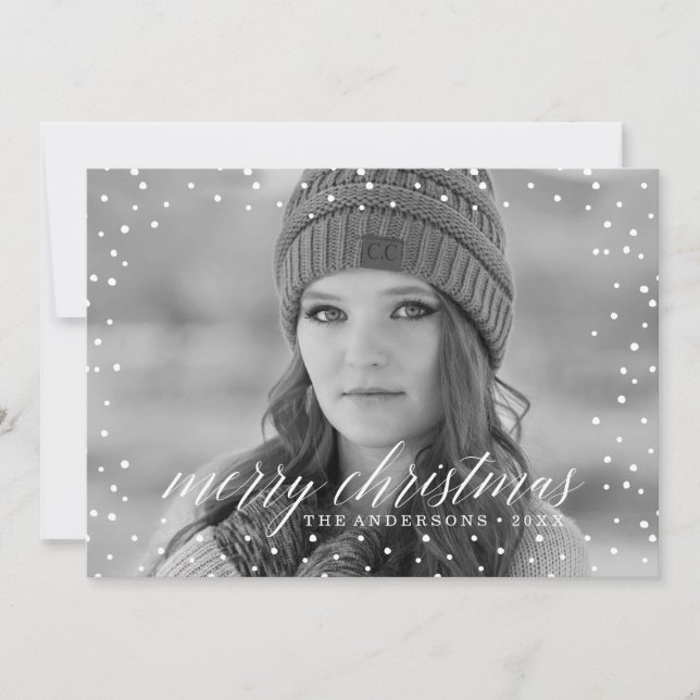Carte de Noël avec superposition de neige et deux  (Devant)