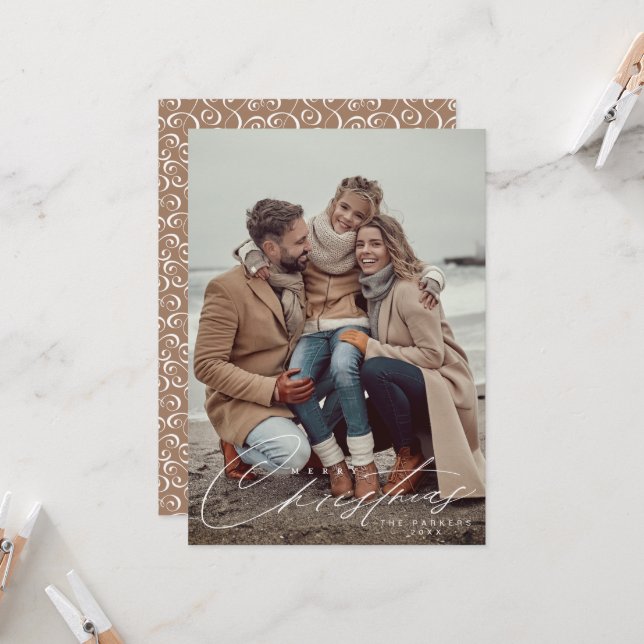 Carte de Noël avec texte Joyeux Noël (Devant/Arrière en situation)