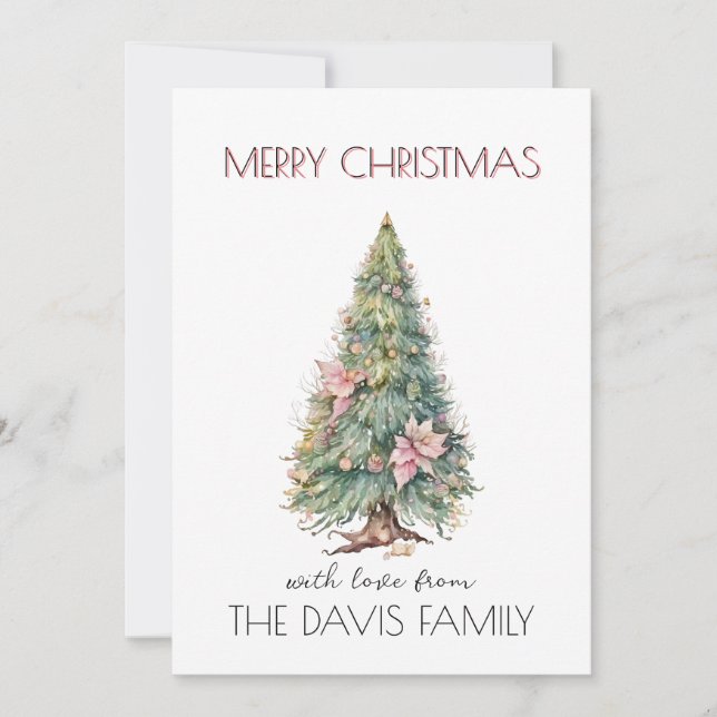 Carte de Noël avec un arbre de Noël fée (Devant)