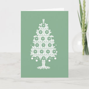Carte de Noël avec un arbre en tricot d'hiver