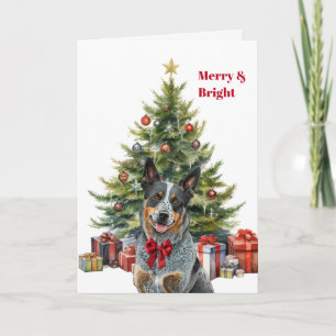 Carte de Noël avec un chien de bétail australien R