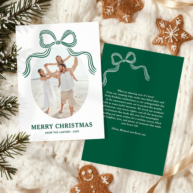 Carte de Noël avec un Nœud Vert (Créateur téléchargé)