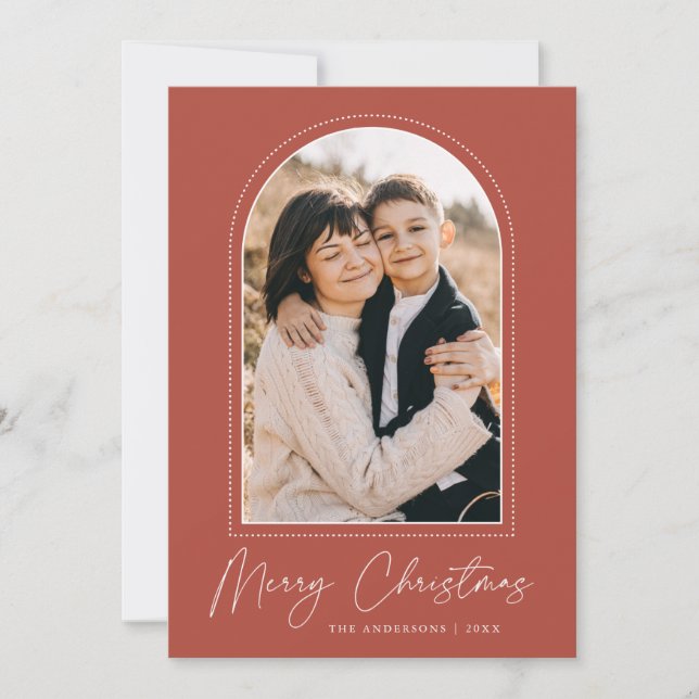 Carte de Noël avec votre photo verticale encadrée  (Devant)