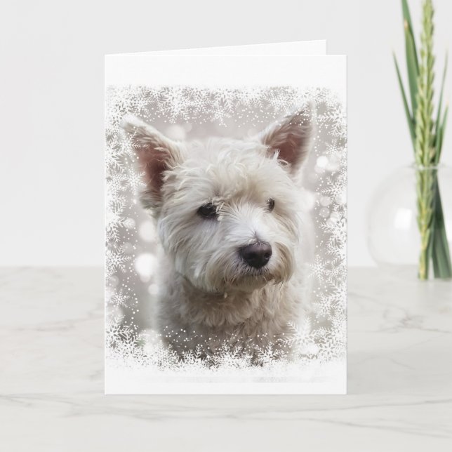 Carte de Noël avec Westie (Devant)