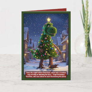 Carte de Noël Awesome dinosaure