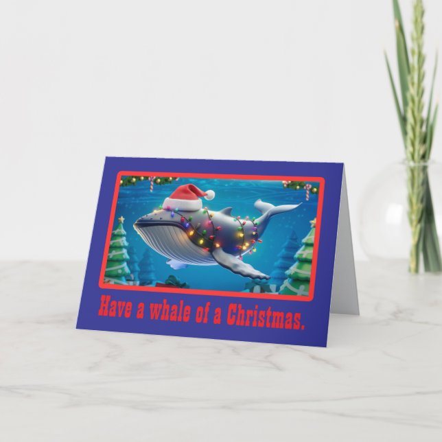 Carte de Noël Baleine de Noël (Devant)