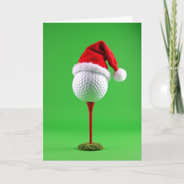 Carte de Noël Balle de Golf Santa (Devant)