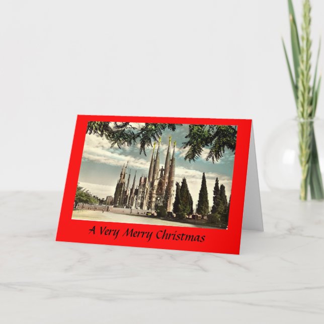Carte de Noël - Barcelone, Sagrada Familia (Devant)