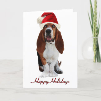 Carte de Noël Basset Hound