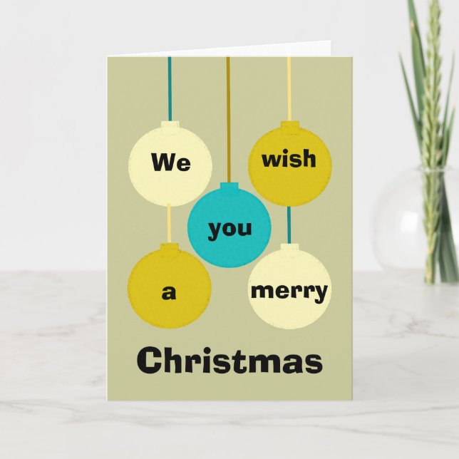 Carte de Noël Baubles Muet (Devant)