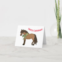 Carte de Noël Bay Pony