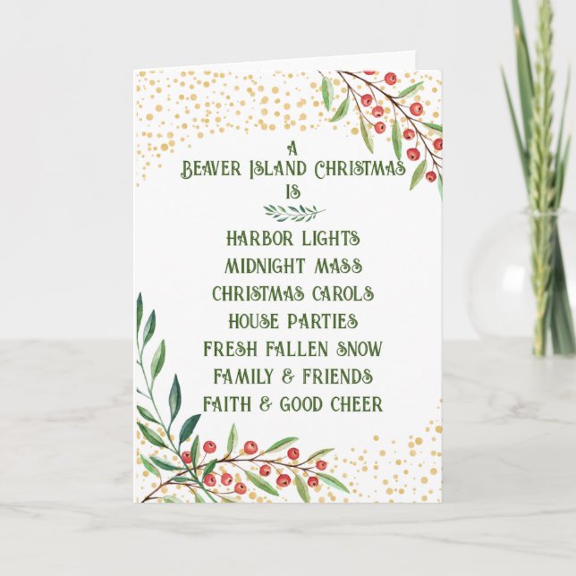 Carte de Noël Beaver Island (Devant)