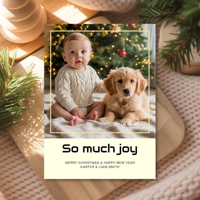 Carte de Noël bébé et animal de compagnie joyeux (Créateur téléchargé)