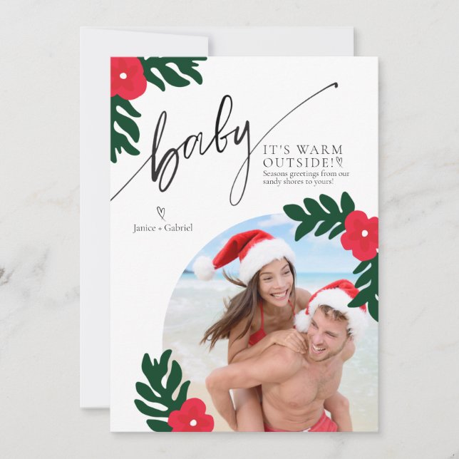 Carte de Noël 'Bébé il fait chaud dehors' avec pho (Devant)
