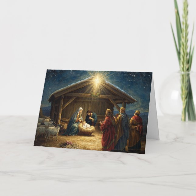 Carte de Noël Bébé Jésus Série #4 (Devant)