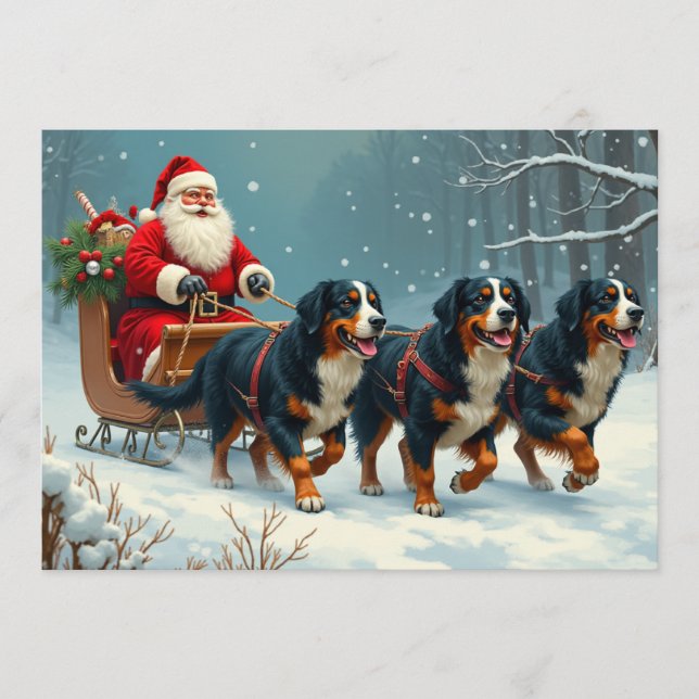 Carte de Noël Berner Sennen (Devant)