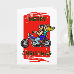 Carte de Noël Biker Couple