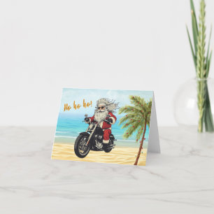 Carte de Noël Biker Père Noël