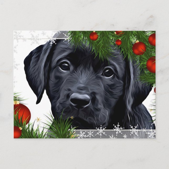 Carte de Noël Black Lab - Chien mignon Chien Chien (Devant)