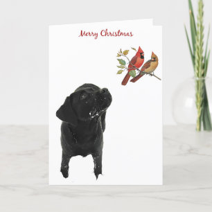 Carte de Noël Black Labrador