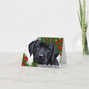 Carte de Noël Black Labrador
