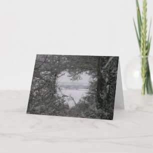 Carte de Noël Black White Photo Scène de neige Coe