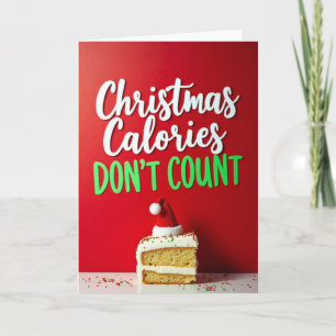 Carte de Noël Blague Dessert Calories ne comptent