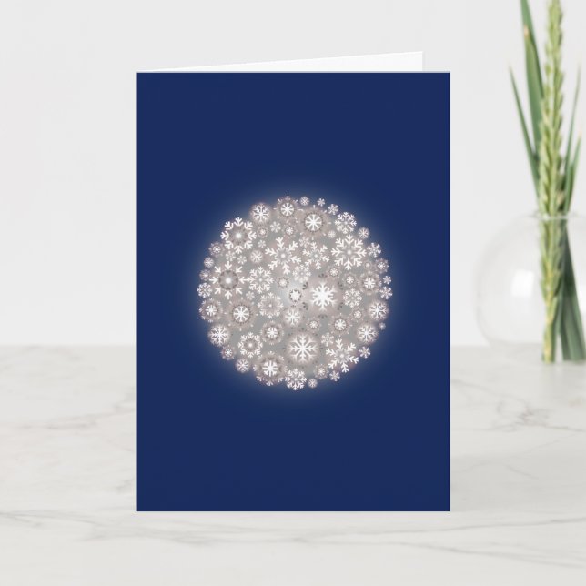 Carte de Noël blanc Snowflon (Devant)