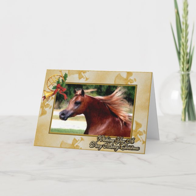 Carte de Noël blanche Arabian Horse (Devant)