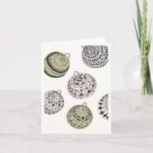 Carte de Noël blanche - Baubles de Noël