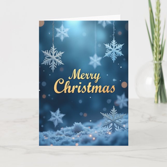 Carte de Noël Bleu Hiver (Devant)