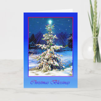 Carte de Noël bleue