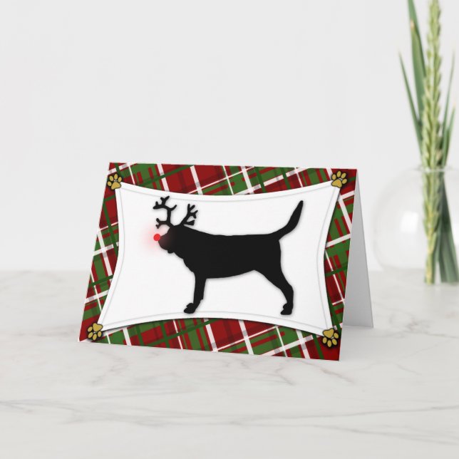 Carte de Noël Bloodhound Reindee (Devant)