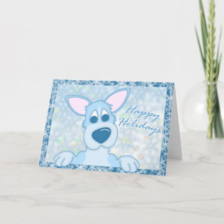 Carte de Noël Blue Frosty Pembroke Welsh Corgi