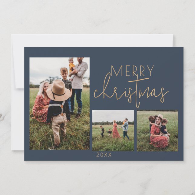 Carte de Noël Blue MERRY (Devant)