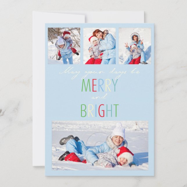Carte de Noël Blue Modern Stripes (Devant)