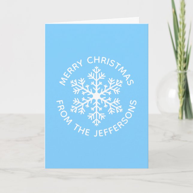 Carte de Noël Blue Snowflake (Devant)