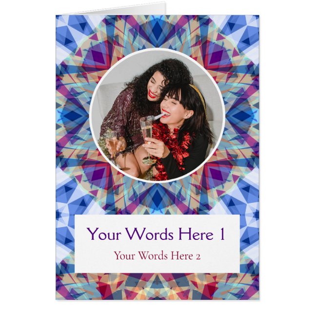 Carte de Noël Blue Star personnalisée (Devant)