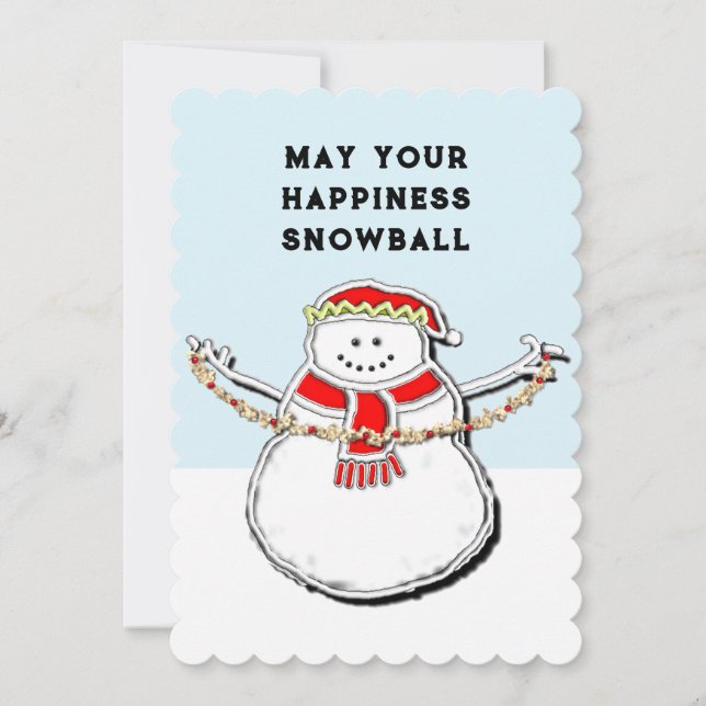 Carte de Noël bonhomme de neige (Devant)