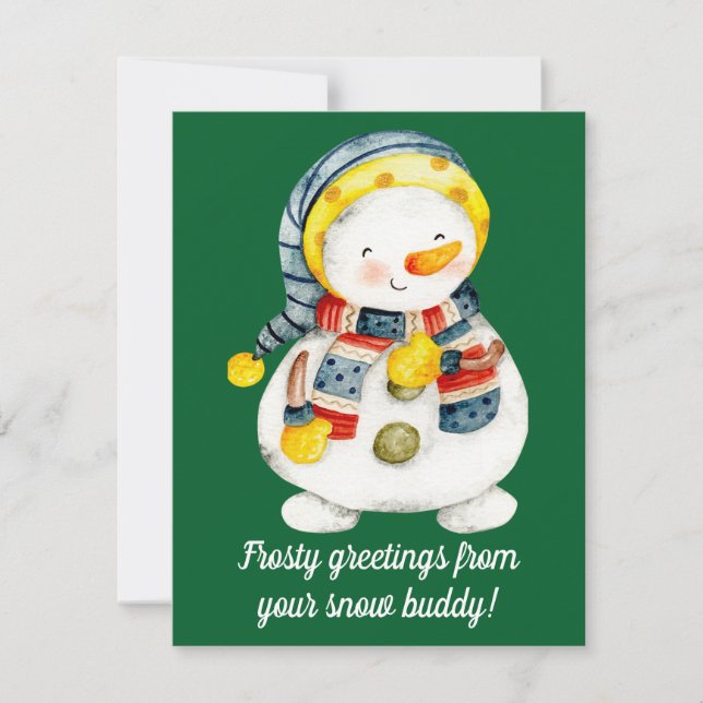 Carte de Noël Bonhomme de Neige (Devant)