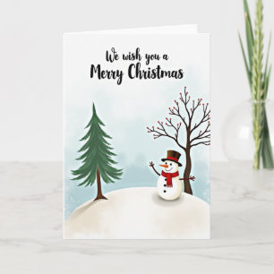 Carte de Noël Bonhomme de Neige