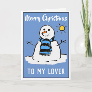 Carte de Noël bonhomme de neige amusante pour mon