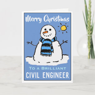 Carte de Noël bonhomme de neige amusante pour un i