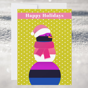 Carte de Noël bonhomme de neige fluide en genre