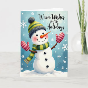 Carte de Noël Bonhomme de Neige Jovial