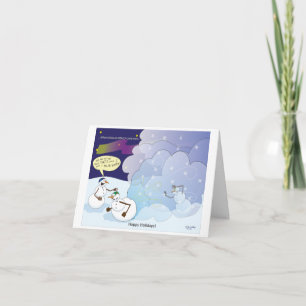 Carte de Noël bonhomme de neige tempête